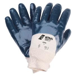NITRAS Nitrilhandschuhe, naturfarben / blau, EN 388 Produktbild