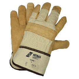 NITRAS Rindvolllederhandschuhe, naturfarben / braun, EN 388 Produktbild
