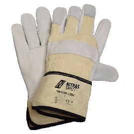 NITRAS ZEUS, Rindvolllederhandschuhe, naturfarben / grau, EN 388 Produktbild