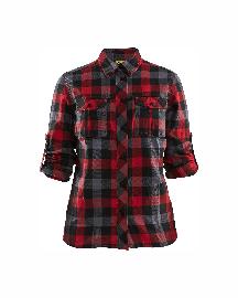 Blåkläder Damen Flanellhemd Rot/Schwarz Produktbild