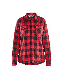 Blåkläder Damen Flanellhemd Rot/Schwarz Produktbild
