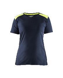Blåkläder Damen T-ShirtDunkel Marineblau/High Vis Gelb Produktbild