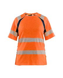 Blåkläder Damen High Vis T-Shirt High Vis Orange/Marineblau Produktbild