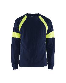 Blåkläder Langarm Shirt Marineblau/Gelb Produktbild