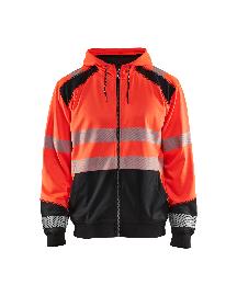 Blåkläder High Vis Kapuzensweater High Vis Rot/Schwarz Produktbild