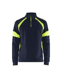 Blåkläder Sweatshirt mit High Vis Einsätzen Marineblau/ High Vis Gelb Produktbild