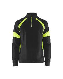 Blåkläder Sweatshirt mit High Vis Einsätzen Schwarz/Gelb Produktbild
