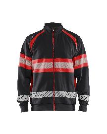 Blåkläder High Vis Sweatjacke Schwarz/High Vis Rot Produktbild