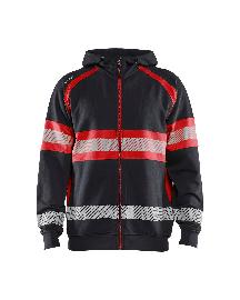 Blåkläder High Vis Kapuzenjacke Schwarz/High Vis Rot Produktbild
