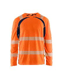 Blåkläder Langarm T-Shirt High VisHigh Vis Orange/Marineblau Produktbild