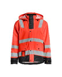 Blåkläder Regenjacke Level 2 High Vis Rot/Schwarz Produktbild