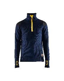 Blåkläder Wollsweater Dunkelblau/Gelb Produktbild