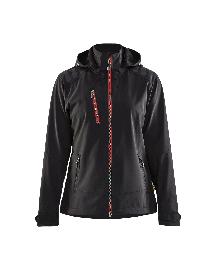 Blåkläder Damen Softshell Jacke Schwarz/Rot Produktbild