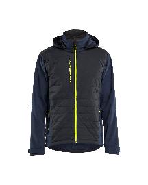 Blåkläder Hybrid Jacke Dunkel Marineblau/High Vis Gelb Produktbild
