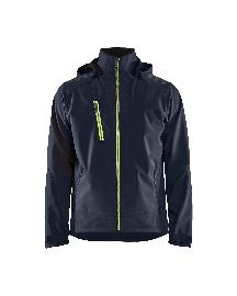 Blåkläder Softshell JackeDunkel Marineblau/High Vis Gelb Produktbild