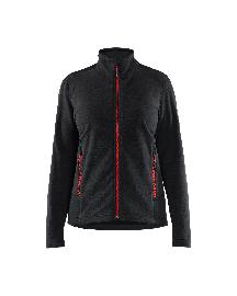 Blåkläder Damen Microfleece-JackeSchwarz/Rot Produktbild