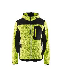 Blåkläder Strickjacke mit Softshell High Vis Gelb/Schwarz Produktbild