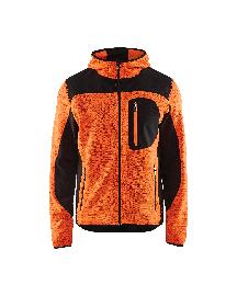 Blåkläder Strickjacke mit Softshell High Vis Orange/Schwarz Produktbild