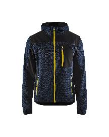 Blåkläder Strickjacke mit Softshell Dunkelblau/Gelb Produktbild