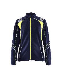 Blåkläder Damen Microfleece Jacke Marineblau/ High Vis Gelb Produktbild