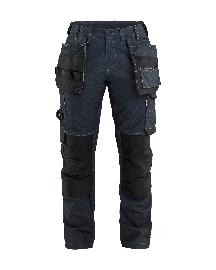 Blåkläder Damen Handwerker Arbeitshose Denim Stretch Marineblau/Schwarz Produktbild