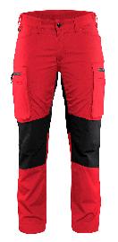 Blåkläder Damen Service Arbeitshose Stretch Rot/Schwarz Produktbild