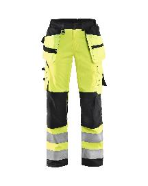 Blåkläder Damen High Vis Softshell Arbeitshose High Vis Gelb/Schwarz Produktbild