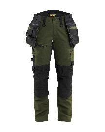 Blåkläder STRIKER Damen Handwerker Arbeitshose Stretch Waldgrün/Schwarz Produktbild