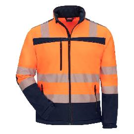 NITRAS MOTION TEX VIZ, Warn-Softshelljacke, neonorange / marineblau, EN ISO 13688, EN ISO 20471, OEKO-TEX Produktbild
