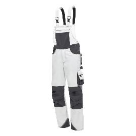 NITRAS MOTION TEX PLUS, Latzhose, weiß / grau, OEKO-TEX Produktbild