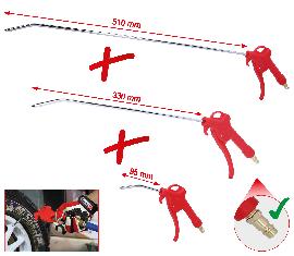 KS Tools Druckluft-Ausblaspistolen-Satz, 3-tlg, 95-510 mm Produktbild
