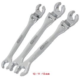 KS Tools CHROMEplus Offener Doppel-Ringschlüssel-Satz mit Gelenk, 3-tlg 10-12mm Produktbild