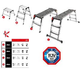KS Tools Aluminium-Sicherheits-Laufbühne, L1650xB380xH730mm Produktbild