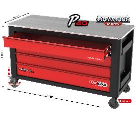 KS Tools PERFORMANCEplus P40 SCHWARZ/ROT Werkstattwagen mit 4 Schubladen Produktbild