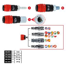 KS Tools 3in1 Universal-Druckluft-Sicherheitskupplung Produktbild