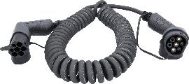 KS Tools efuturo Spiralladekabel Typ 2 auf Typ 2 Stecker, 1 Phase, bis zu 7,4 kW, 32 A, 230 V, Mode 3, 5 Meter Produktbild