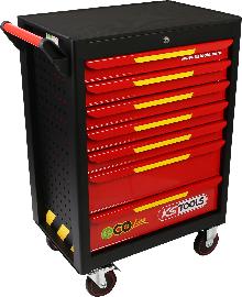 KS Tools ECOline SCHWARZ/ROT/GELB Werkstattwagen mit 7 Schubladen Produktbild