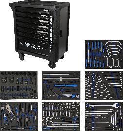 BRILLIANT TOOLS Werkstattwagen mit 7 Schubladen und 225 Werkzeugen, NFZ Produktbild