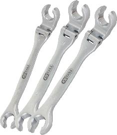 KS Tools CHROMEplus Offener Doppel-Ringschlüssel-Satz mit Gelenk, 3-tlg 14-19mm Produktbild