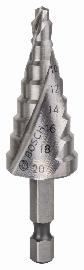 Bosch Stufenbohrer HSS, Sechskantschaft, 4 - 20mm, 1/4", 70,5mm, 9 Stufen Produktbild