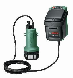 Bosch Akku-Regenwasserpumpen GardenPump 18V-2000: Akku 18V 2.5Ah, Ladegerät AL 1810 CV Produktbild