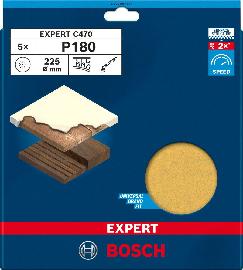 Bosch EXPERT C470 Schleifpapier, 225 mm, K 180, 5 Stück Produktbild