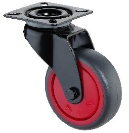 BS ROLLEN Apparate-Lenkrolle mit Platte A800.A85, grau Produktbild