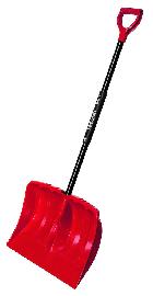 FREUND Kunststoff-Schneeschieber, in roter Farbe, einfach klappbar und platzsparend, 49 cm Breit, kältebeständig bis -20°C, Metallstiel Produktbild