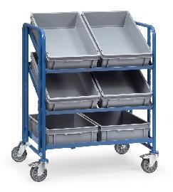fetra Eurokastenwagen 2392, 6 Kunststoffkästen, Tragkraft 250kg Produktbild