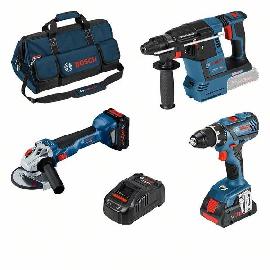 Bosch PRO 3 Tool Akku Set GSR+GWS+GBH 1x18,0 V 4,0 Ah + 1x 8,0 Ladegerät GAL1880 Produktbild
