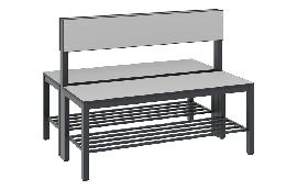 CP C+P Doppelseitige Sitzbank mit Rückenlehne, Basic Plus Produktbild
