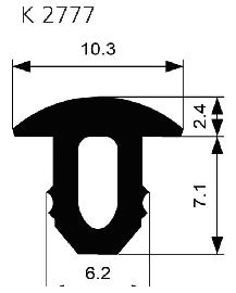 ELLEN Treppenprofil K 2777,10,3x9,3,1.000mm,Pilzform,schwarz Produktbild