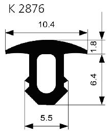 ELLEN Treppenprofil K 2876,10,4x8,2,1.000mm,halbrund,schwarz Produktbild