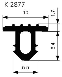 ELLEN Treppenprofil K 2877,10x8,1,1.000mm,geriffelt,schwarz Produktbild